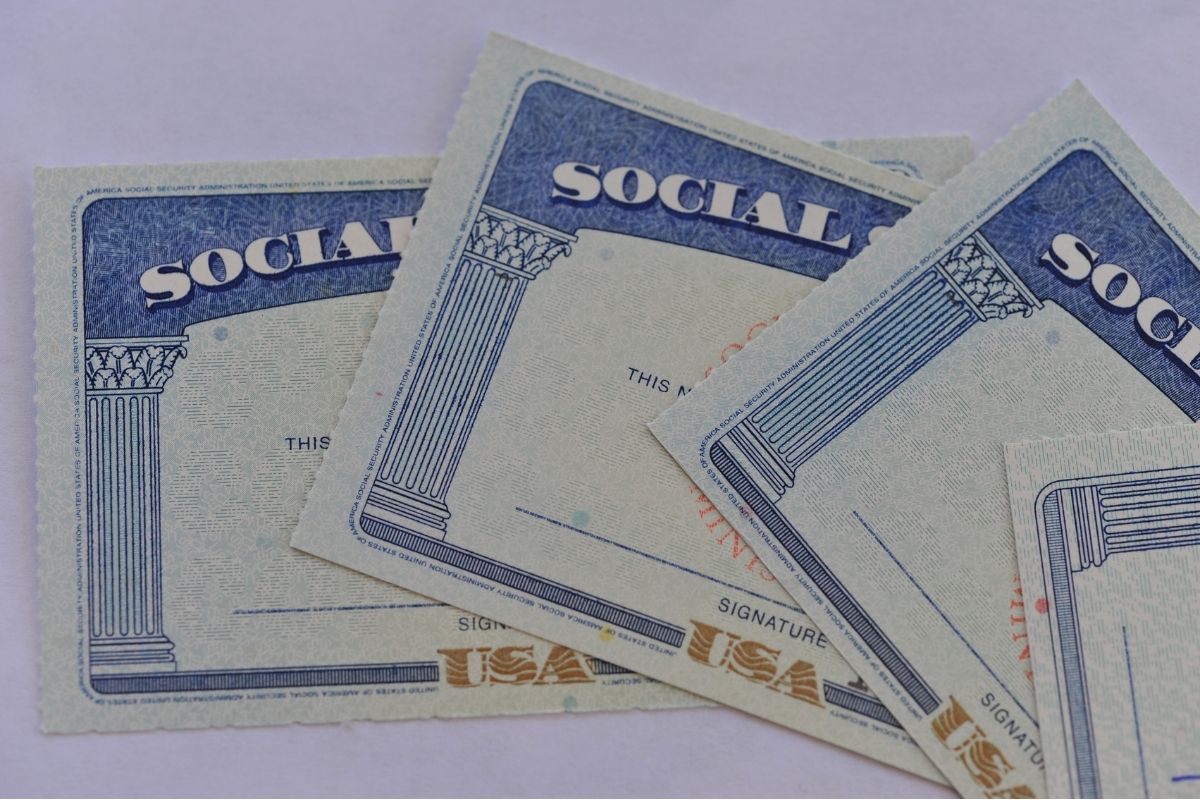 3 Social security card for a child placed on the table