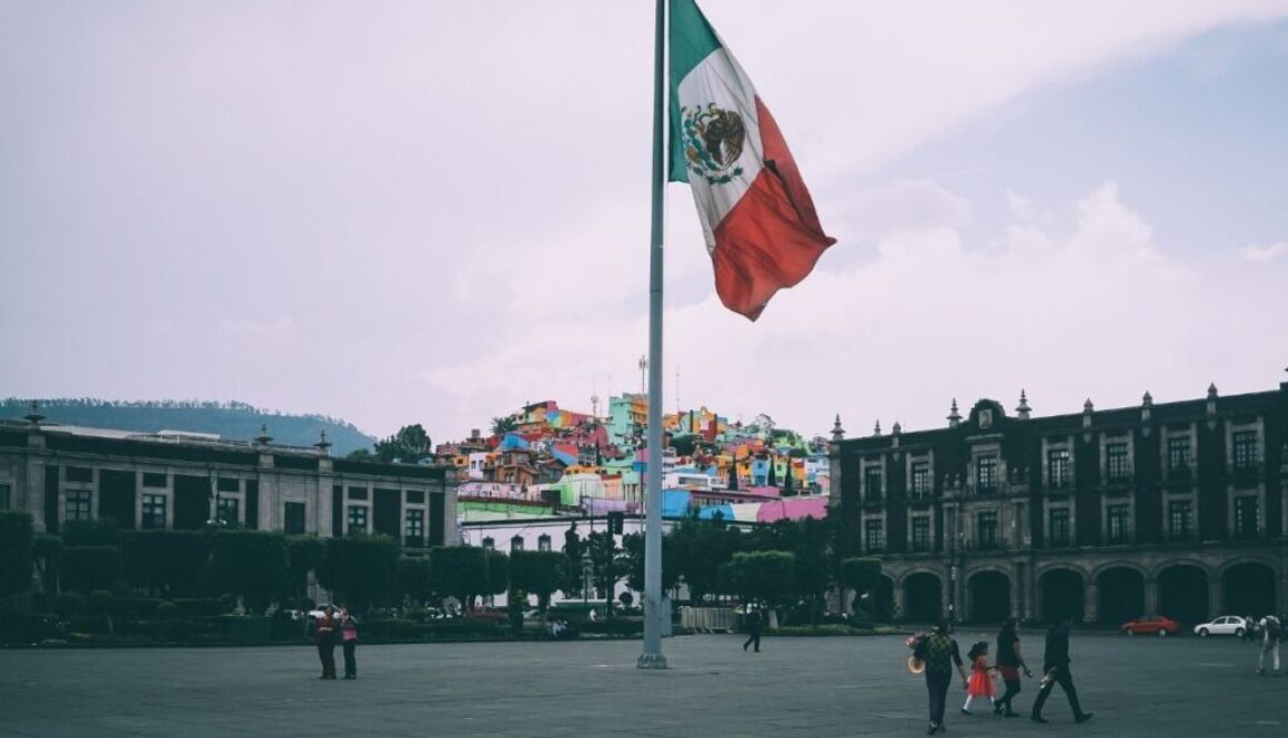 A photo of the Mexican flag.